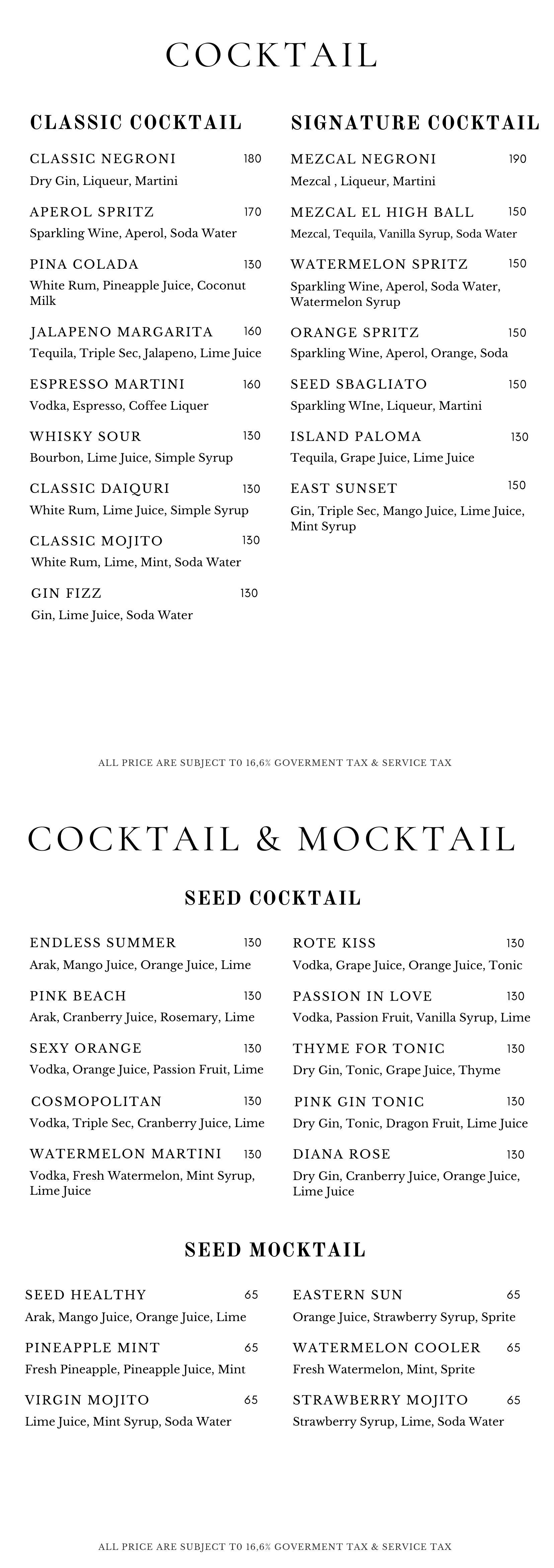 Cocktails and Mocktails